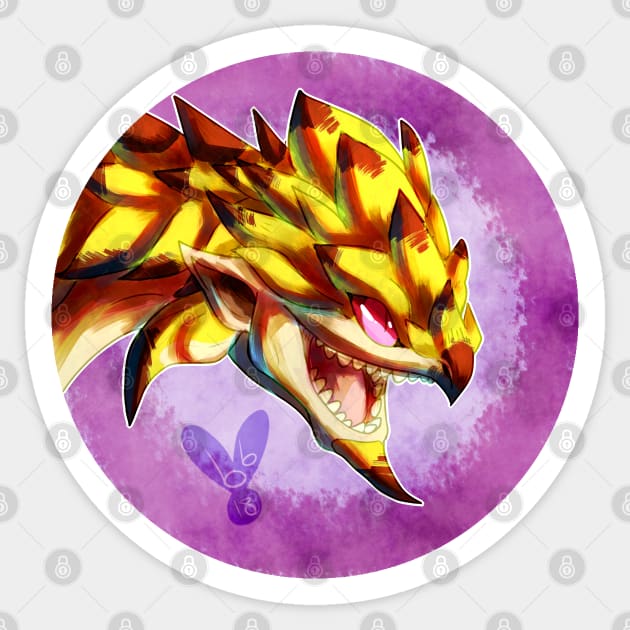 Huntable Monsters - Gold Rathian Sticker by BeatBawksStudio